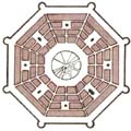 Схема восьмиугольного города с названиями основных восьми ветров (по Витрувию).