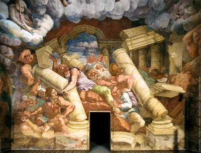 Д. Романе. Росписи «Зала гигантов». Палаццо дель Те в Мантус. Фрагмент. 1520-е годы