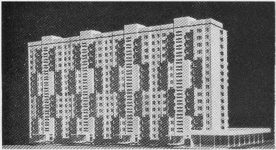 16-этажный четырехсекционный панельный жилой дом. Мастерская № 3. Руководитель арх. А. Самсонов